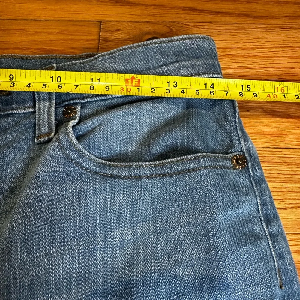 J. Crew Denim Blue Jean‎ Pencil Skirt w/ Raw Hem Style #C5647 Sz 27